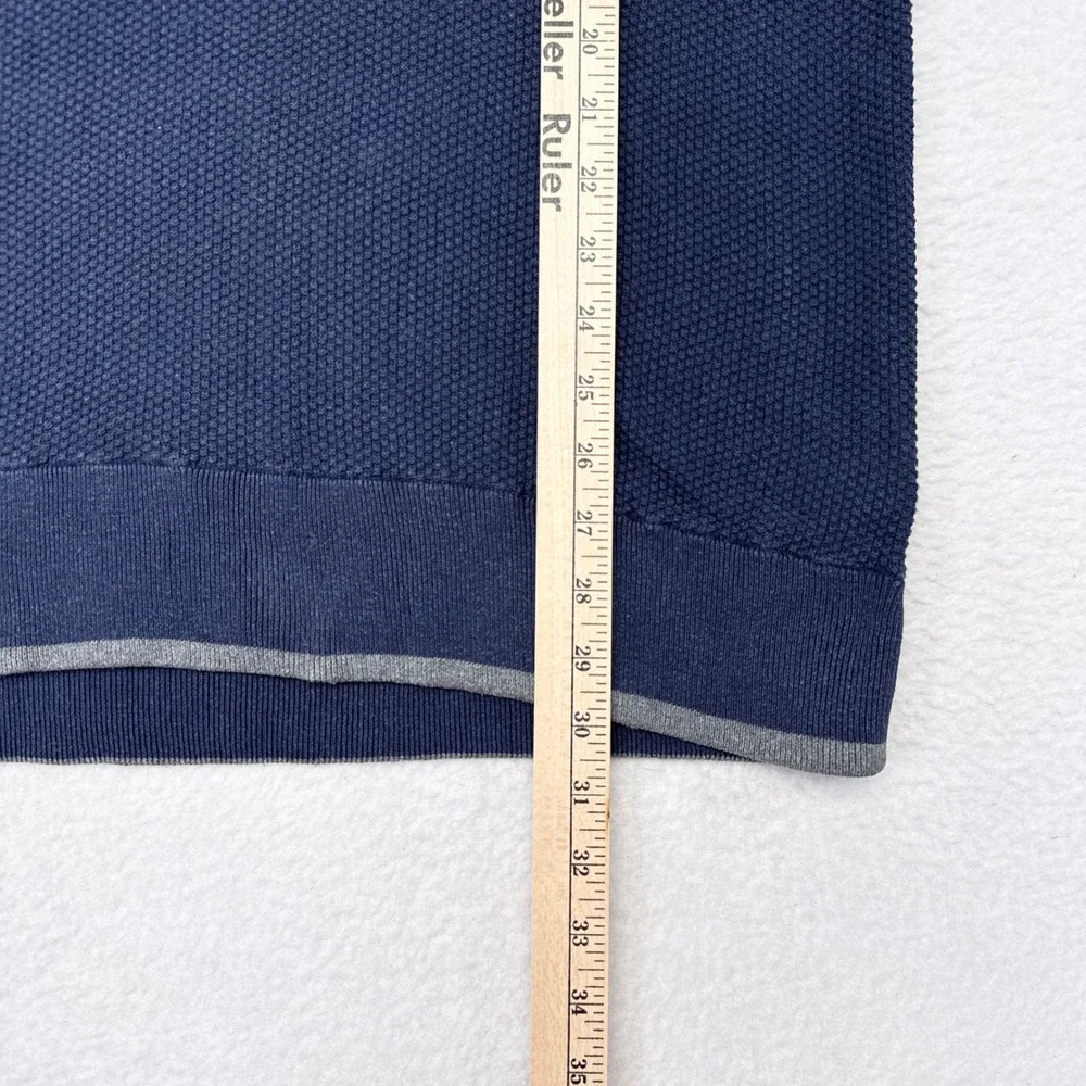 Brooks Brothers Sweater Mens Size XL Navy Blue Knit 1/4 Zip Pullover Menswear